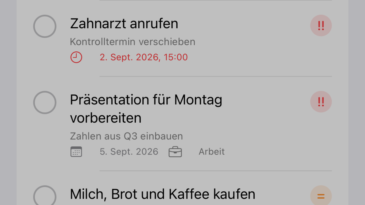 Aufgabe erfassen per Text, Sprache oder Foto