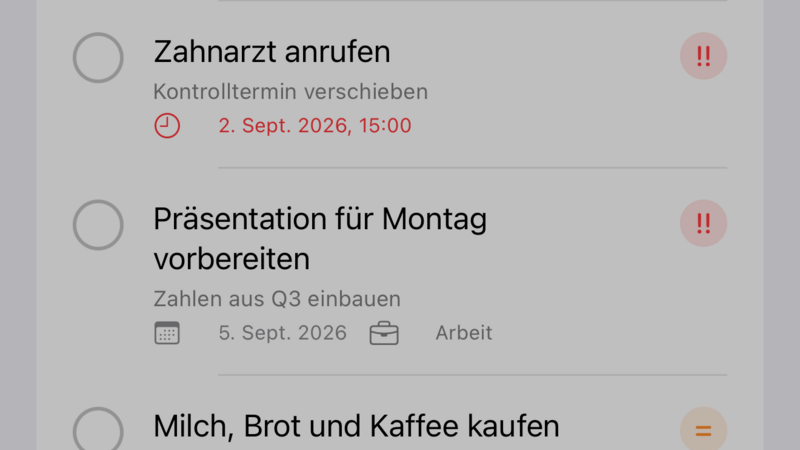 Aufgabe erfassen per Text, Sprache oder Foto